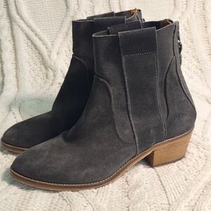 $268 Baske California Western Ankle Boots Gray Suede Leather Back Zip Womens 39